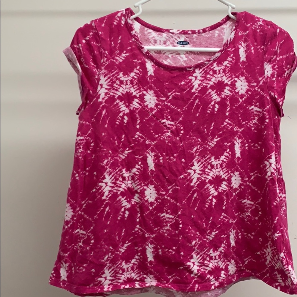 Old Navy swing tee, pink print size XL (14)